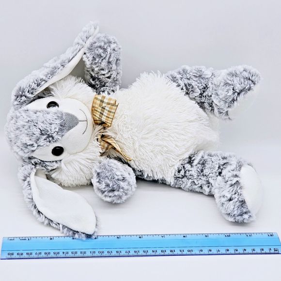 Homerbest Bunny Rabbit Plush Easter Grey White  Sitting Stuffed Animal Toy 10” - Picture 7 of 8